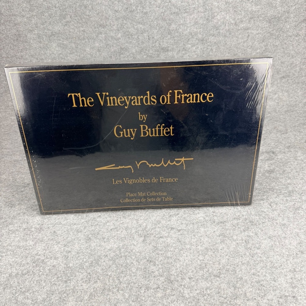 Guy Buffet The Vineyards of France Place Mat Collection Set 1991 Sealed Made NZ